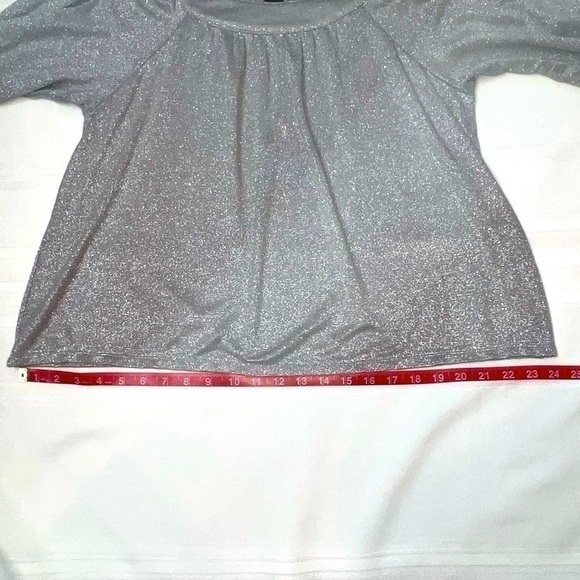 $5 ADD ON with $15+ Bundle Style & Co. Petite Top Silver Metallic Sz LP EUC - Picture 12 of 13